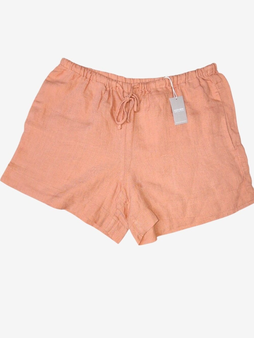 NWT Haven Well Within Linen Shorts Muted Peach Orange Women's Size SMALL